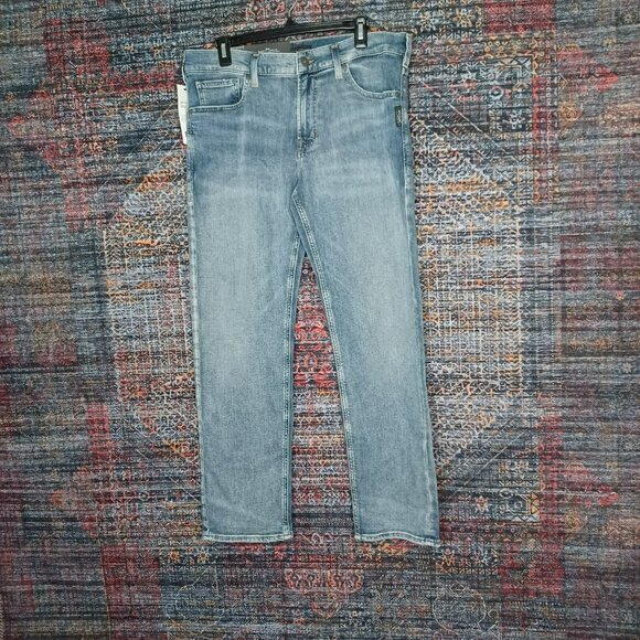 Silver Jeans mens medium wash distressed Eddie relaxed fit tapered 32x30 NWT - Picture 1 of 9
